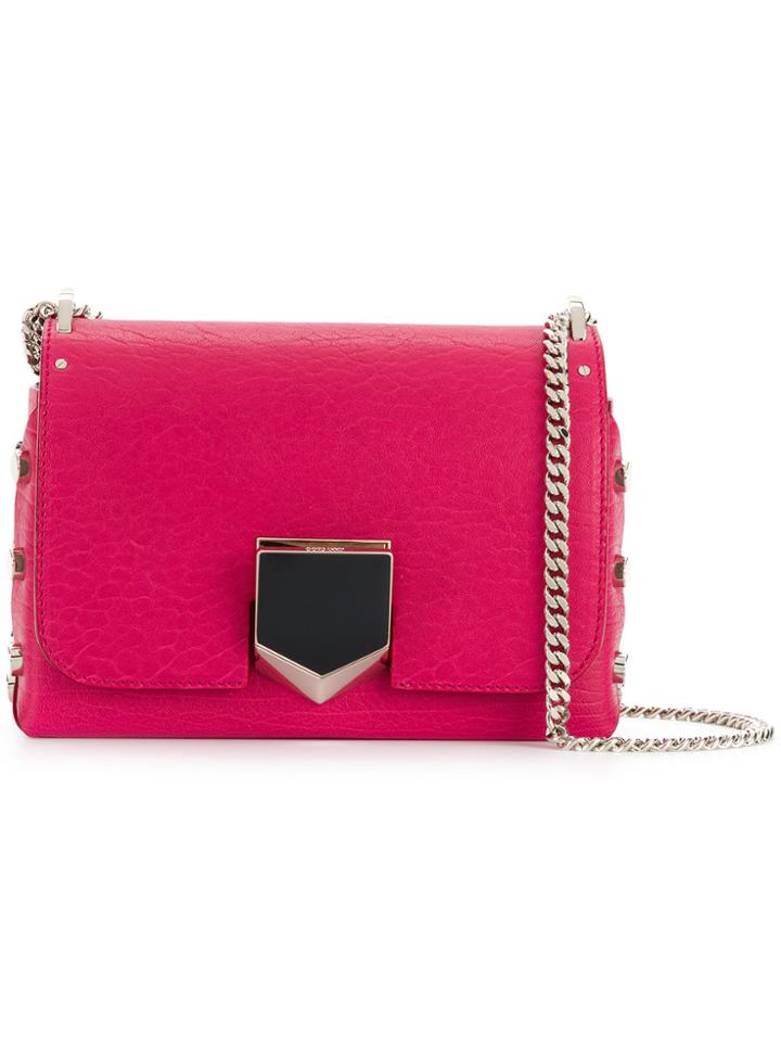 Jimmy Choo Small Lockett Shoulder Bag - Pink & Purple