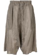 Forme D'expression Printed Drop-crotch Shorts - Brown