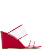 Paris Texas Wedge Sandals - Red