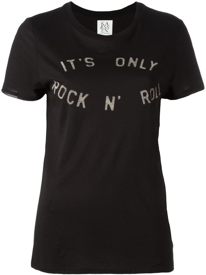 Zoe Karssen Rock N' Roll T-shirt, Women's, Size: Xs, Black, Cotton/modal