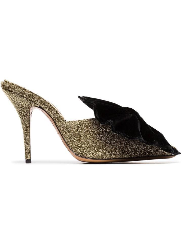 Alexandre Vauthier Kate Mule 100 Bow Lurex Pumps - Metallic