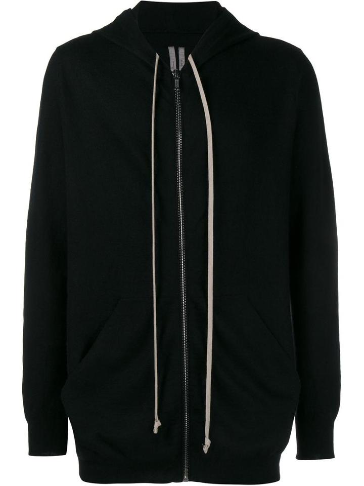 Rick Owens Long Length Hoodie, Men's, Size: Xs, Black, Cashmere