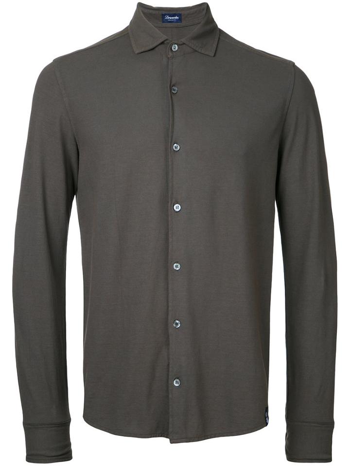 Drumohr - Plain Shirt - Men - Cotton - 48, Brown, Cotton