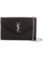 Saint Laurent Monogram Chain Wallet - Brown
