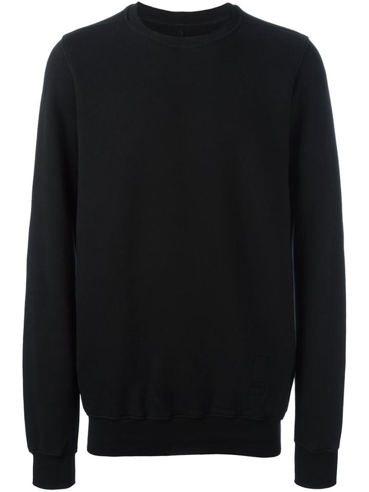 Rick Owens Drkshdw Crew Neck Sweatshirt, Men's, Size: Large, Black, Cotton