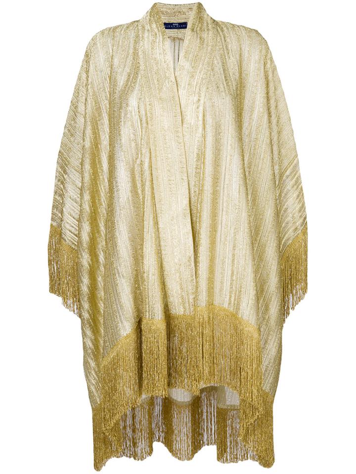 Elena Makri Fringe Drape Jacket - Brown