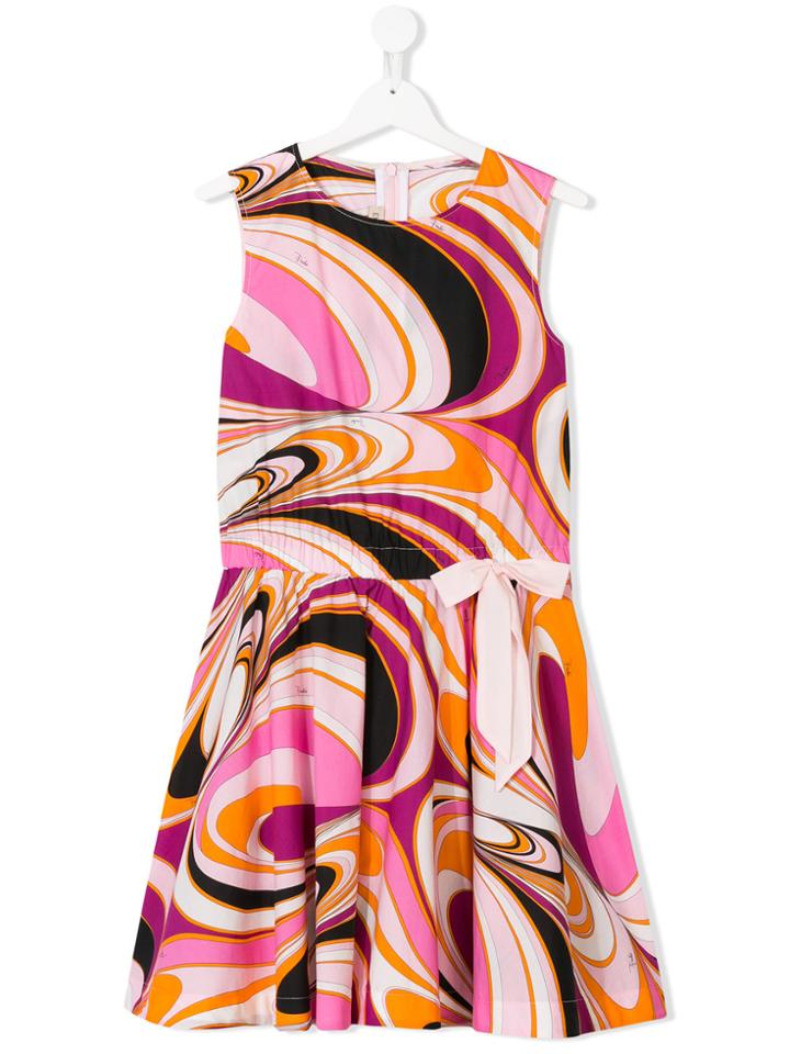 Emilio Pucci Junior Teen Graphic Print Dress - Pink & Purple