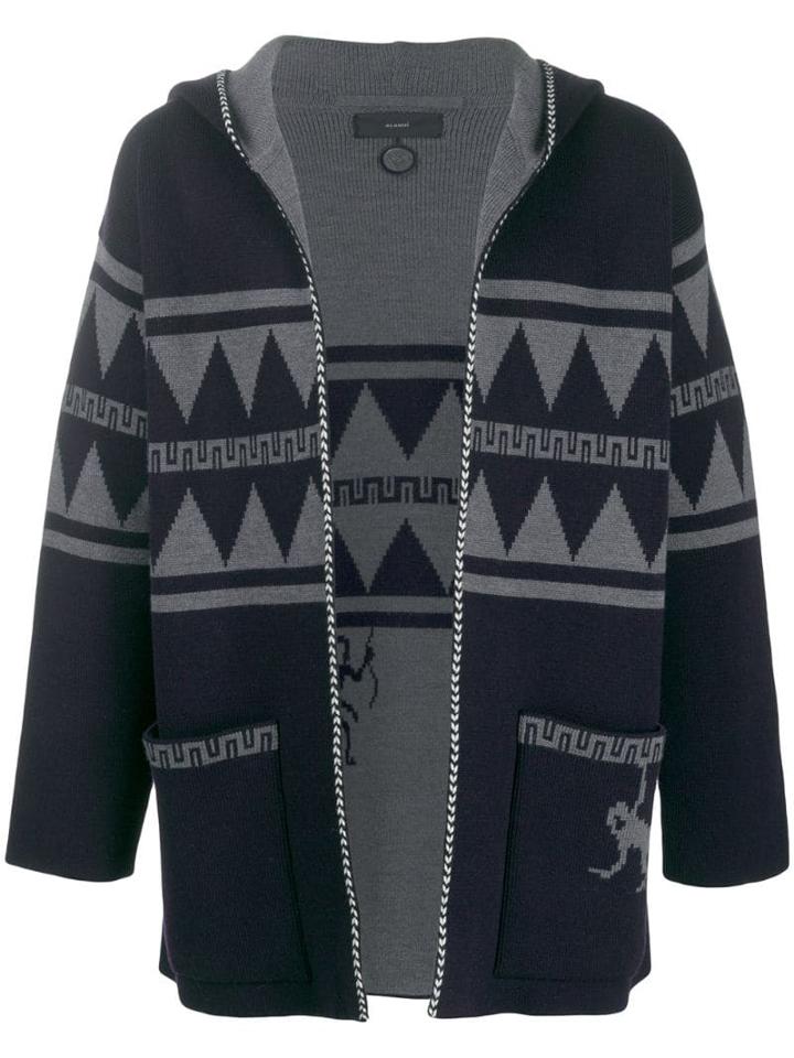 Alanui Abstract Pattern Knit Jacket - Blue