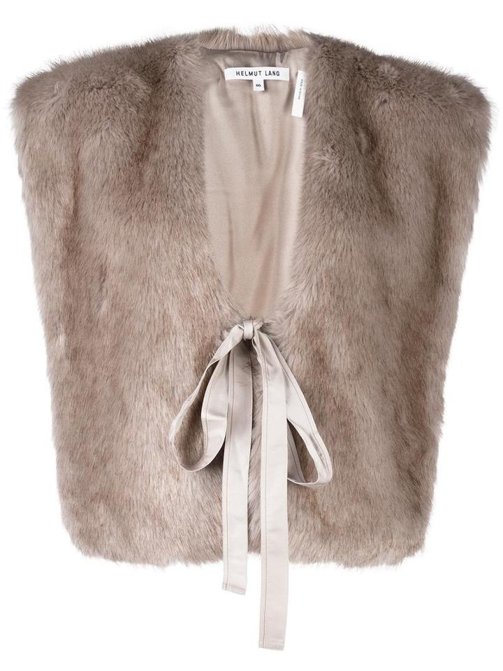 Helmut Lang Tie Fastening Vest, Women's, Grey, Modacrylic/silk
