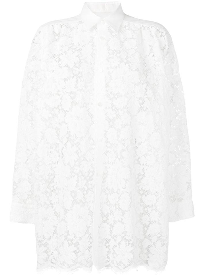 Junya Watanabe Lace Floral Shirt - White