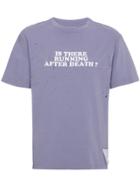 Satisfy Slogan Moth Eaten T Shirt - Pink & Purple