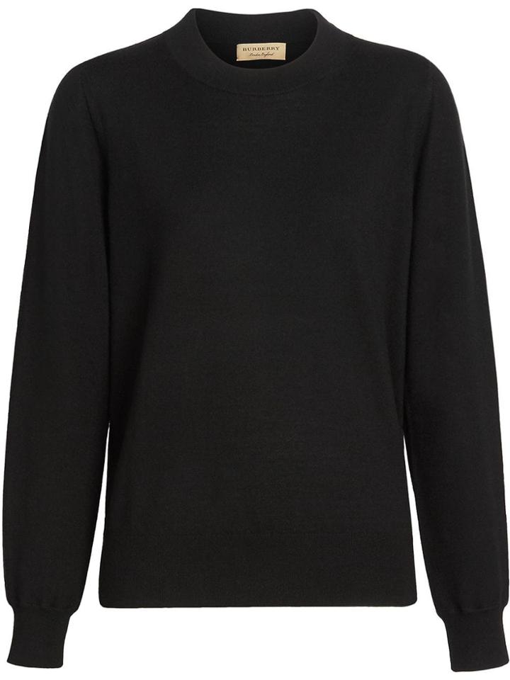 Burberry Merino Wool Crew Neck Sweater - Black