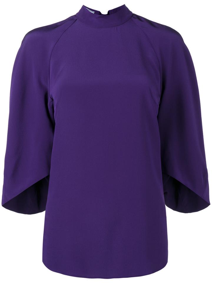 Prada Bishop Sleeve Blouse - Pink & Purple