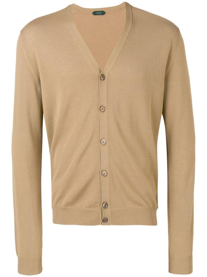 Zanone Button Fitted Cardigan - Brown