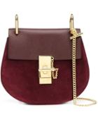 Chloé - 'drew' Shoulder Bag - Women - Calf Leather/calf Suede - One Size, Pink/purple, Calf Leather/calf Suede