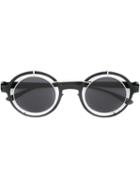 Mykita - Round Frame Sunglasses - Unisex - Stainless Steel - One Size, Black, Stainless Steel