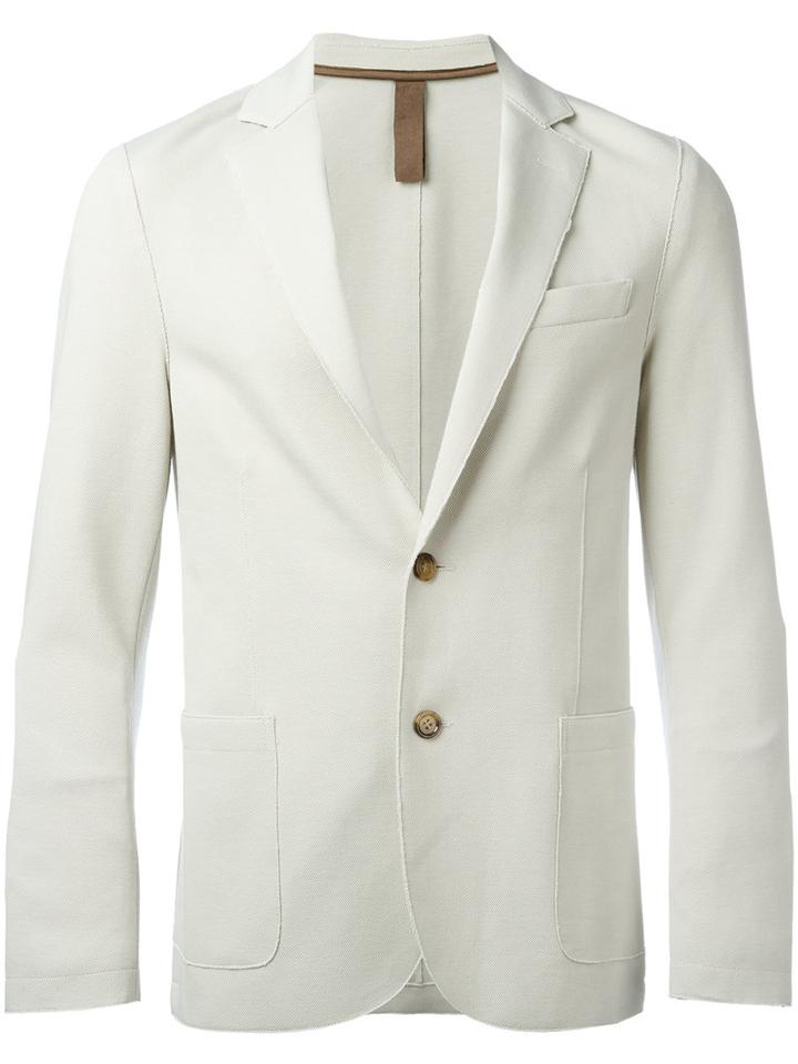 Eleventy Raw Edge Blazer, Men's, Size: 48, Nude/neutrals, Cotton/nylon/spandex/elastane