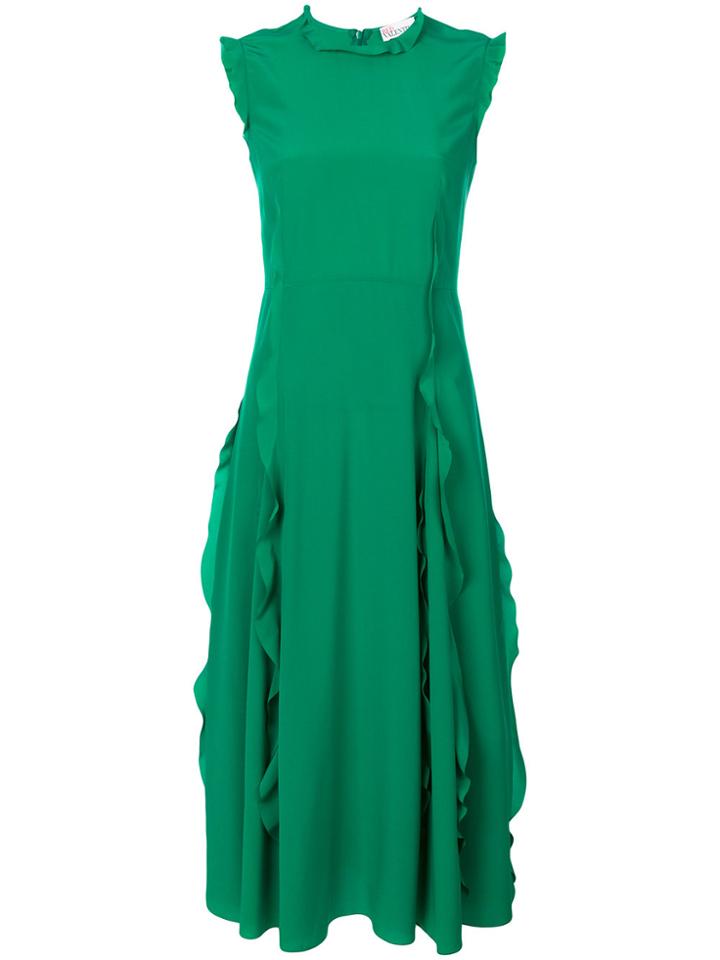 Red Valentino Frill Detail Dress - Green