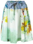 Vivienne Westwood Anglomania Contrast Waistband Paint Print Skirt -