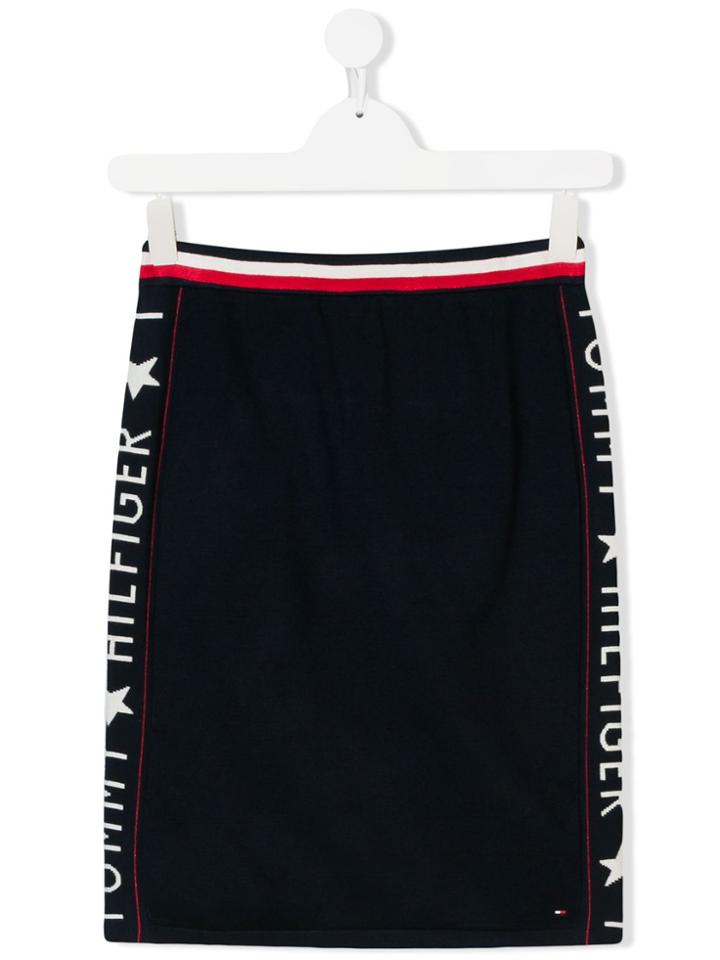 Tommy Hilfiger Junior Teen Logo Trim Skirt - Blue
