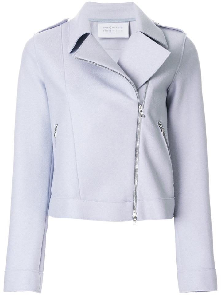 Harris Wharf London Slim-fit Biker Jacket - Pink & Purple
