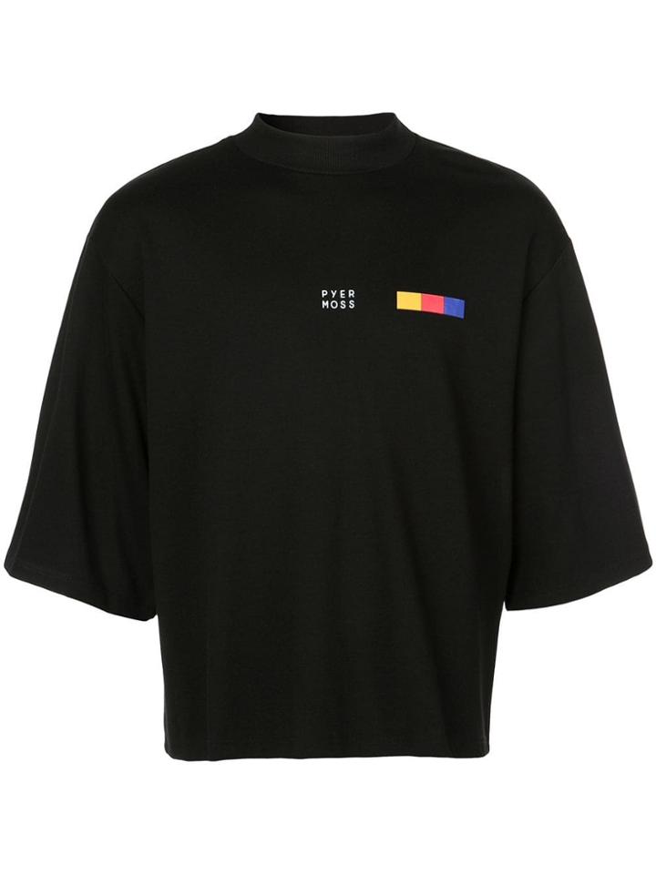 Pyer Moss Logo Embroidered Slouchy T-shirt - Black
