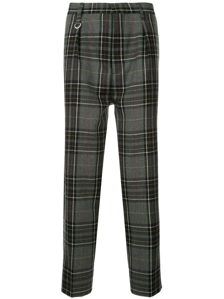Monkey Time Checked Loose-fit Trousers - Grey