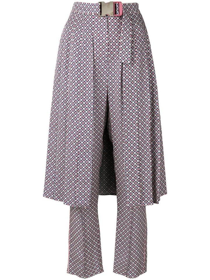 Fendi Overlaying Half-skirt Trousers - Pink