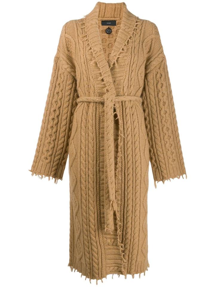 Alanui Cable-knit Longline Cardigan - Brown