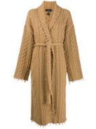 Alanui Cable-knit Longline Cardigan - Brown