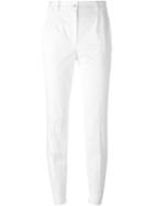 Dolce & Gabbana Tapered Trousers, Women's, Size: 44, White, Cotton/spandex/elastane