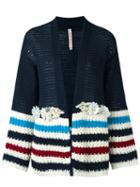 Antonio Marras Striped Panel Knit Cardigan, Women's, Size: 42, Blue, Cotton/polyester