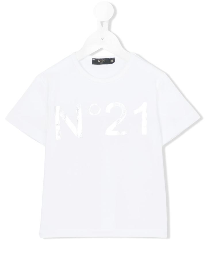 No21 Kids - Logo Print T-shirt - Kids - Cotton/spandex/elastane - 6 Yrs, White