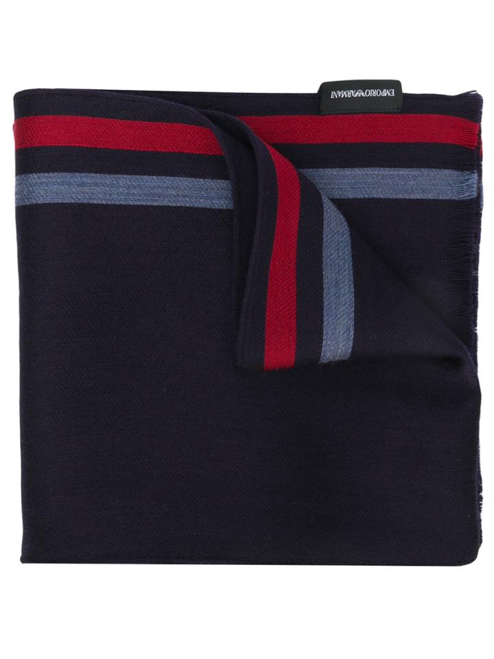 Emporio Armani Striped Scarf - Blue