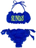 Alberta Ferretti Kids Teen Sunday Print Bikini - Blue