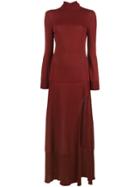 Jacquemus Side Slit Long Dress - Red