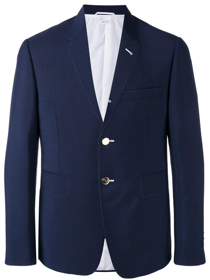 Thom Browne - Stitch Blazer - Men - Cotton/mohair/wool - 00, Blue, Cotton/mohair/wool