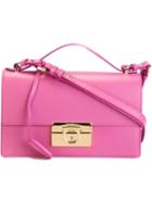Salvatore Ferragamo Gancio Lock Shoulder Bag, Women's, Pink/purple, Leather
