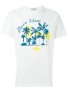 Maison Kitsuné Palmtree Logo T-shirt, Men's, Size: L, White, Cotton