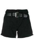 Rta Belted Shorts - Black