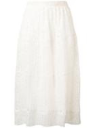 See By Chloé - Micro-pleat Lace Skirt - Women - Polyester/viscose - 40, Nude/neutrals, Polyester/viscose