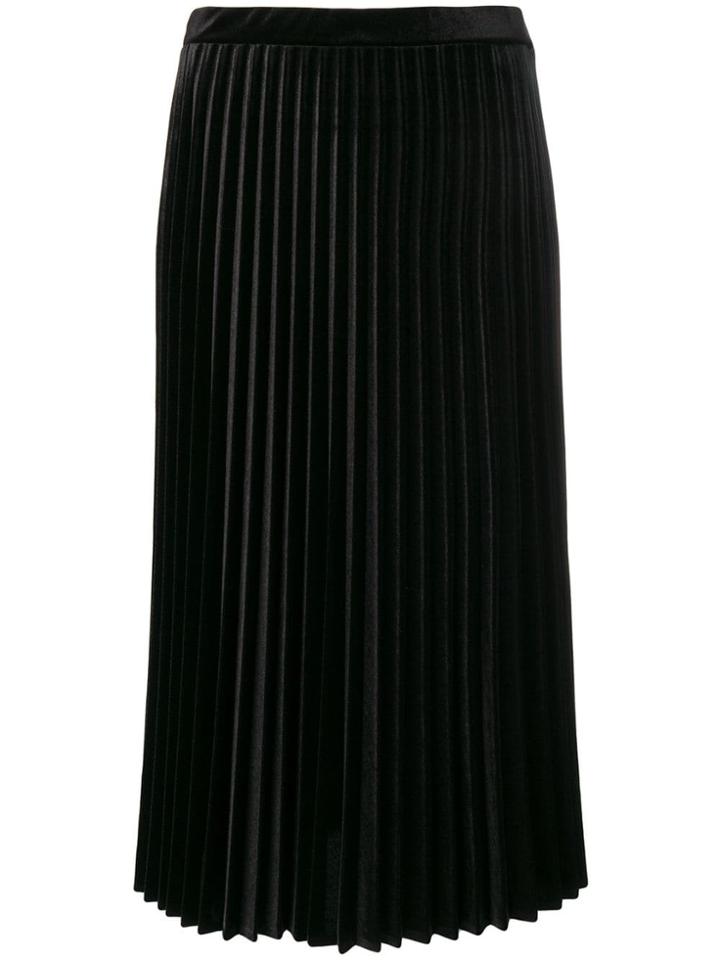 D.exterior Pleated Skirt - Black