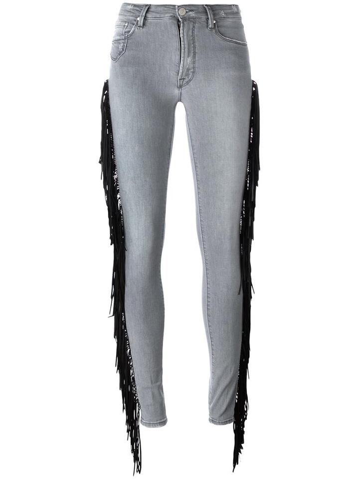 Don't Cry Fringed Skinny Jeans, Women's, Size: 28, Grey, Cotton/spandex/elastane/modal