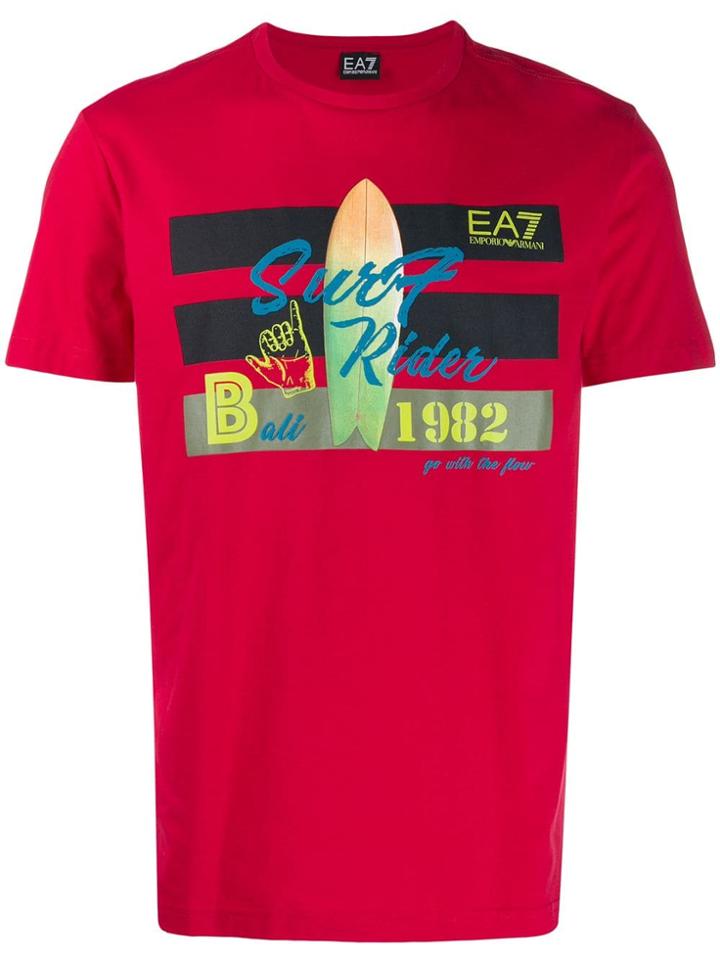 Ea7 Emporio Armani Graphic Print T-shirt - Red