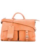Marsèll - Buckled Satchel - Women - Linen/flax/leather/metal (other) - One Size, Yellow/orange, Linen/flax/leather/metal (other)