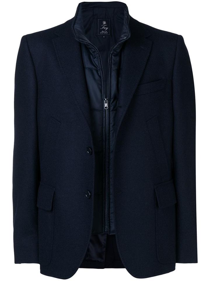 Fay Layered Padded Blazer - Blue