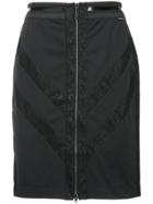 Marc Cain Chevron Zip Front Skirt - Black
