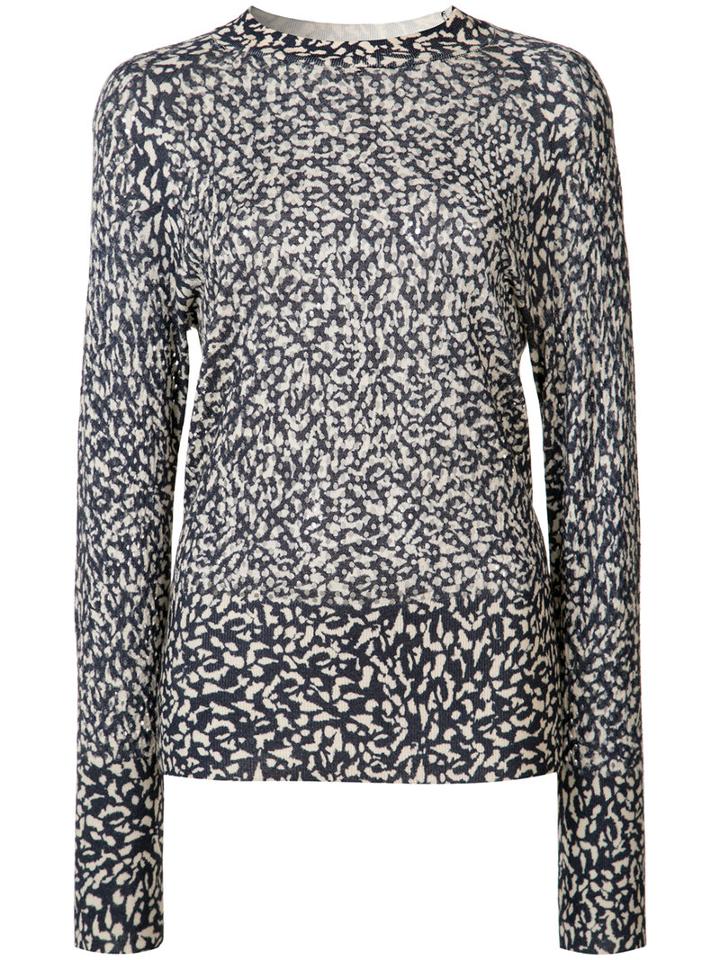 Victor Alfaro Cheetah Print Jumper, Women's, Size: Large, Blue, Silk/cashmere