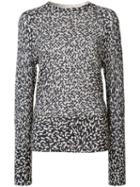 Victor Alfaro Cheetah Print Jumper, Women's, Size: Large, Blue, Silk/cashmere