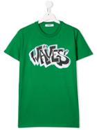 Msgm Kids Waves Slogan T-shirt - Green